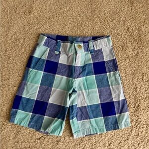 Janie and Jack Blue and Green Checkered Boy’s Shorts